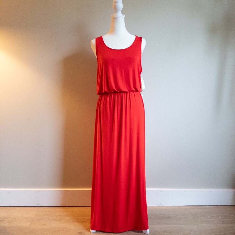 Caslon Elegant Red Jersey Maxi‎ Dress Size Small NWT - Picture 3 of 7